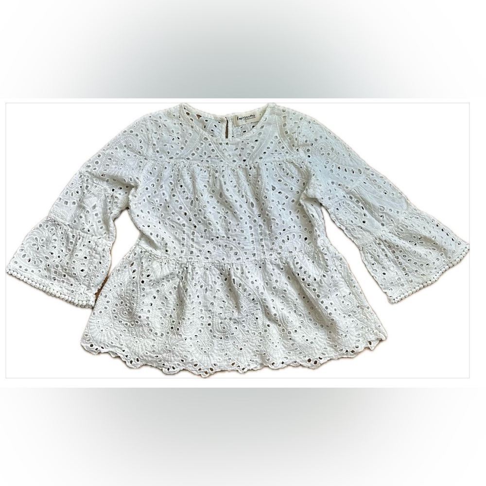 Impressions White Eyelet Blouse